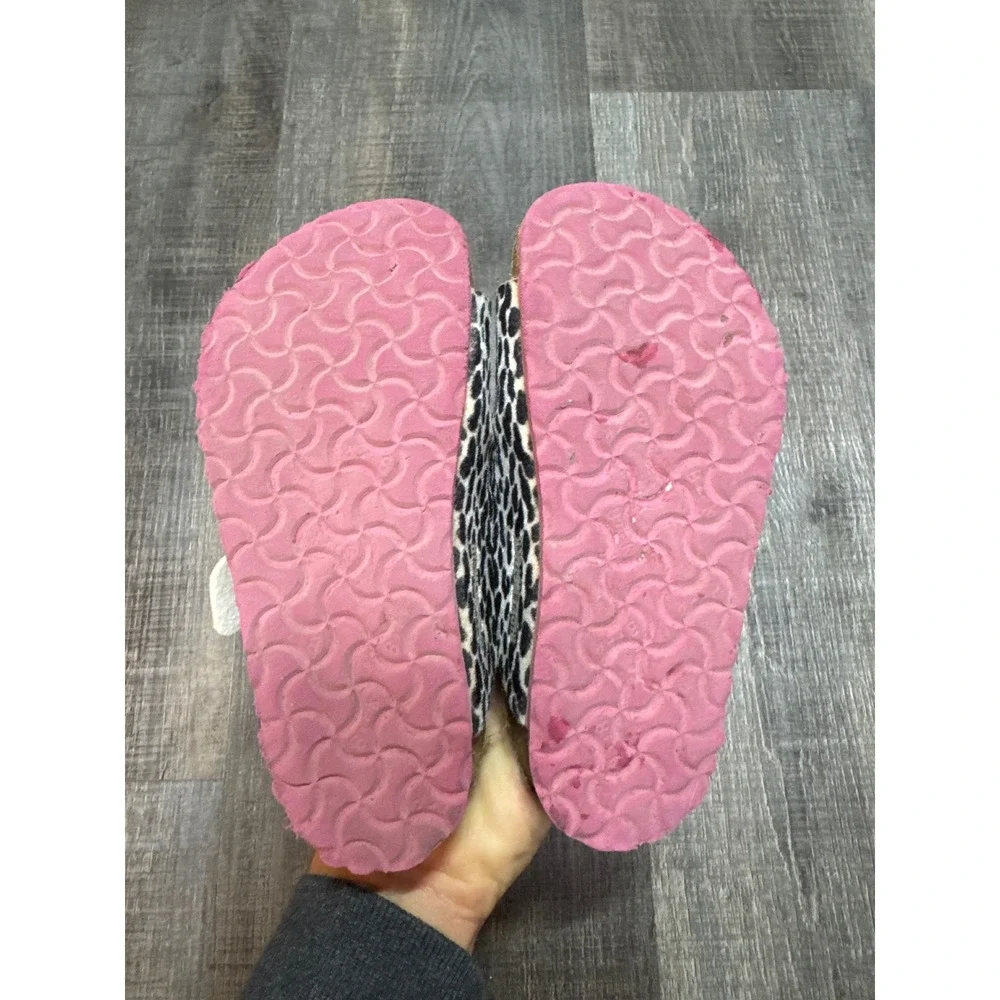 Birkenstock Kids Arizona Leopard Print Calf Hair Pink Sandals Sz 27 EU 10-10.5